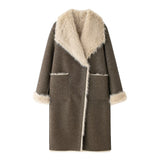 Fongt Women's Autumn And Winter New Double-Sided Two Sides Wearing A Long Coat