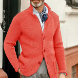 Fongt New Sweater Men's Casual Long Sleeve Solid Color Knit Sweater Men's