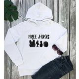 Women Long Sleeve Tumblr Introvert Hooded Sweatshirt Cute Free Hugs Cactus Hoody Sarcastic Jumper Hugger Pullovers