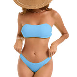 2025 New Solid Fashion Sexy Breast-Wearing Bikini Split Lady Swimsuit