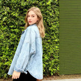 Fongt ZA Women's Urban Casual Wash Denim Jacket Jacket