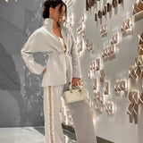 Fongt Fashion Bumpy Drawstring Tight Top Sleeker Sleeker Trousers Set In Autumn 2025