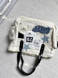 Large Sticker Canvas Bag with Star