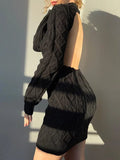 Cut Out Backless Sweater Midi Dress-Outfit