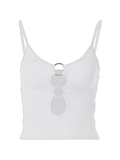 O Ring Cutout Crop Cami Top-Outfit