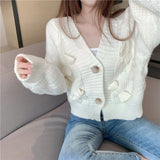 Fongt Outfit New Temperament Loose Outside Wear Knit Jacket Female Design Sense Bow Short Sweater Cardigan Coat Female-Outfit
