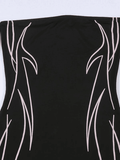Off Shoulder Black Long Sleeve Mini Dress-Outfit