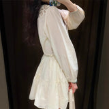 Fongt Explosion Women's Summer New Flower Embroidered With Long Sleeve Dress