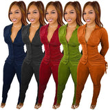 Drawstring Bandage Two Piece Outfits for Women Birthday Party Club Matching Sets Shirt Top and Stacked Pant Sets Undefined-Outfit