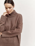 Fongt Selling Solid Women's Knitting Knitting Jacket High-Collar Sweater Loose 066