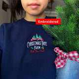 Christmas Tree Farm Embroidered Crewneck Sweatshirt-Outfit