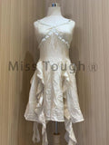 Vintage Two Piece Dress Set Women Summer Chiffon Elegant Kawaii Suit Female Korean Fashion Casual Fairy Dress Suit