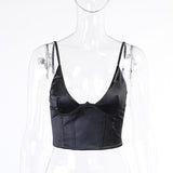 Fongt Sling V-Neck Simple Sexy Show Back Solid Color Versatile Vest Women's Slim