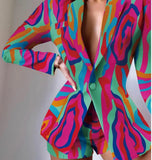 Fongt New Casual Print Fashion Small Suit Women's Suit