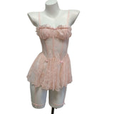 Fongt Pajamas Female Pure Desire Perspective 2025 New Summer Lace Pure Thin Small Breast Sling Cute Aja Skirt