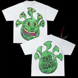 T-Shirt Men's Hip Hop Animation Exaggerated Printed T-Shirt Super Big Goth Harajuku Street Clothing Casual Top-Outfit