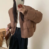 Baseball Collar 90 White Duck Down Down Jacket Women's Short 2024 Winter Fashion Knit Stitching Puffs Feel Bread Clothes Tide-Outfit