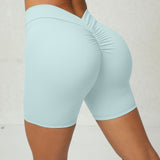 Fongt V Wrinkle Tight Hip Yoga Shorts New No Embarrassment Line Peach Hip Fitness Shorts-Outfit