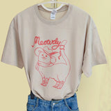 Cartoon Cowboy Cat Print Oversized T-shirt-Outfit