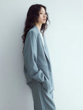 [Daihe] Early Autumn New Leisure Lapel Easy Simple Pure Color Match Thin Suit Jacket H7380-Outfit