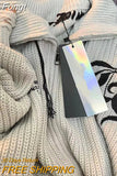 Cardigan Sweater Women's 2023 New Autumn Winter Lapel Collar Vintage Zipper Loose Coat Knitted Cardigan Oversized