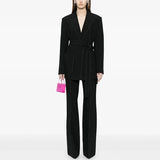 Fongt New Star Fashion Beads Edge Trim Belt Suit Trousers Set Two-Piece Set