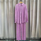 Net Color Press Fold Suit-Outfit