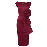 Fongt Designer Cuts Pin Dress Elegant Wind U-Neck Sleeveless Dress Dresses