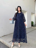Fongt Lace Dress New French Retro Heavy Industry Hollow Hook Loose Thin Temperament Dress Dress