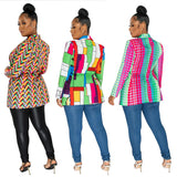 Fashion Avant-Garde Women's Big Lapel V Neck Long Sleeve Suit Single Woman-Outfit