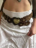 Brown Heart Studded