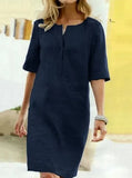 Fongt Burst Short-Sleeved Cotton Dress