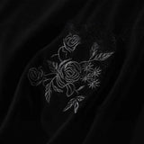 Fongt Design Black Embroidery Art Sense Half-Body Skirt Female High-Waist Ghost Velvet Gooster 0508