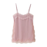 Fongt Women's Clothing In The Summer Of 2025 With Daily Niche Lace Splicing Sling Belt Vest Tops