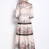 Fongt Style Elegant Floral High-Sense Dress With Bow Bow To Clear Thin Lace Lace Knee Dress
