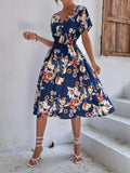 Women's Wear Station Summer Small Floral Print Short-Sleeved Dress-Outfit