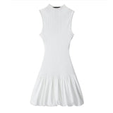 New Balloon Version Rib Slim Dress With Bare Back 0085361-Outfit