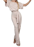 Color 6 Size Hot New Summer 2023 Fashion Button Short Sleeve Female Jumpsuit-Outfit