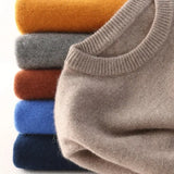 Men's Autumn Winter Cashmere Sweaters Casual Jersey Robe Hombre Homme Hiver Pullover Classic V-Neck O-Neck Knitted Jumper