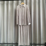Net Color Press Fold Suit-Outfit