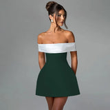 Fongt Autumn 2024 New Sexy Dress Temperament One-Word Shoulder-To-Shoulder Dress