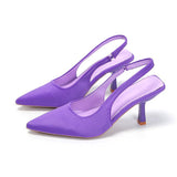 Fongt Spring And Summer New Pointed Thin Heel High Heel Shoes After Empty Head Sandals Fairy Wind With Skirt High