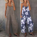Fongt 2025 Summer Large-Size Women's Clothing Casual Sleeveless Loose Broad-Legged Jumpsuit