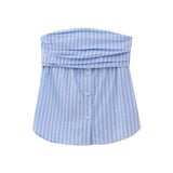 New Pleated Buckle Decorative Elastic Poplin Bra Top 4661008-Outfit