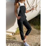 Cargo Pants Women Denim Bib Overalls Jeans Jumpsuits Rompers Ladies Ripped Hole Suspenders Long Playsuit Pockets