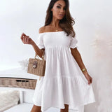 Off Shoulder Loose Short Sleeve Folds