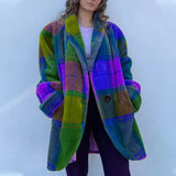 Fongt Autumn Women's Long-Sleeved Collared Jacket Prints The Long