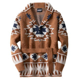 Fongt Men's Heavy Industry Plus Flower Sweater Autumn And Winter Thick Cardigan With Knit Coat