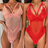 Mesh Patchwork One Piece Swimsuit Women Lace Push Up Padded See Through Bathing Swimwear Bodysuit Summer Beachwear