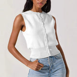 Fongt Summer New Women's Sexy Hot Chick Knitted Short Sleeve Wrapped Breast Small Waist Coat Outside The Girl